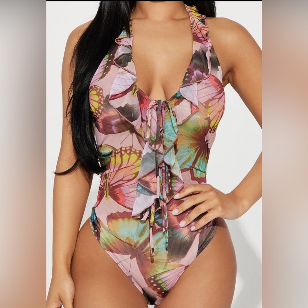 Butterfly Mesh Top BodySuit